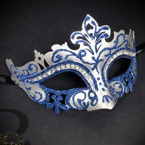 BLUE MASQUERADE MASK FOR MASQUERADE BALL PROM